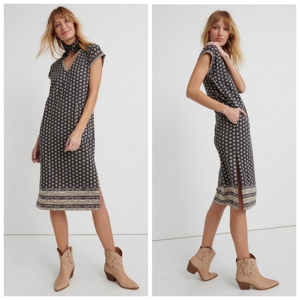 NWOT Lucky Brand Printed Tee Midi Dress